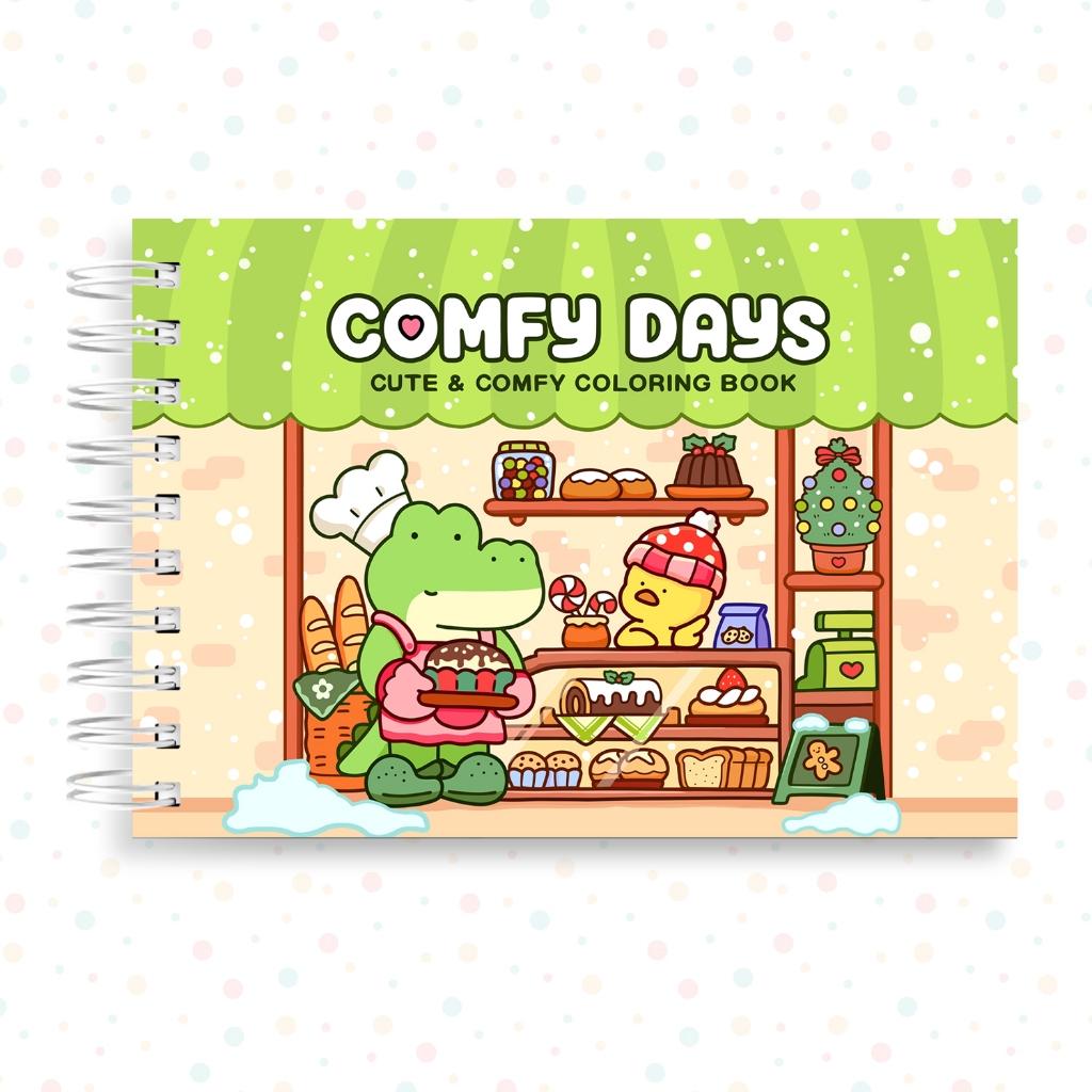 Livro De Colorir 180 G Comfy Days Cozy Friends Little Spooky Caderno Pintura Ursinhos Fofo Acetato