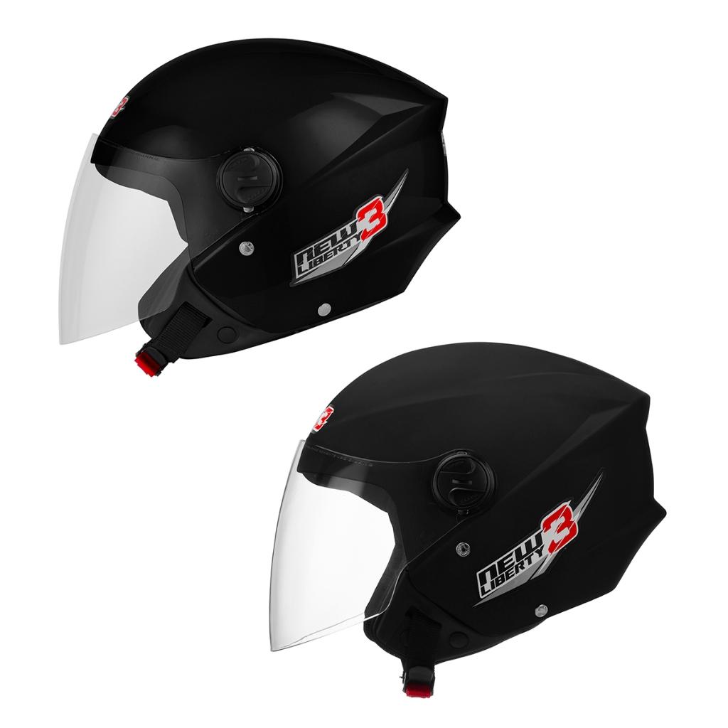 Kit Capacete De Moto Aberto Feminino E Masculino Casal New Liberty 3 PRO Tork Preto