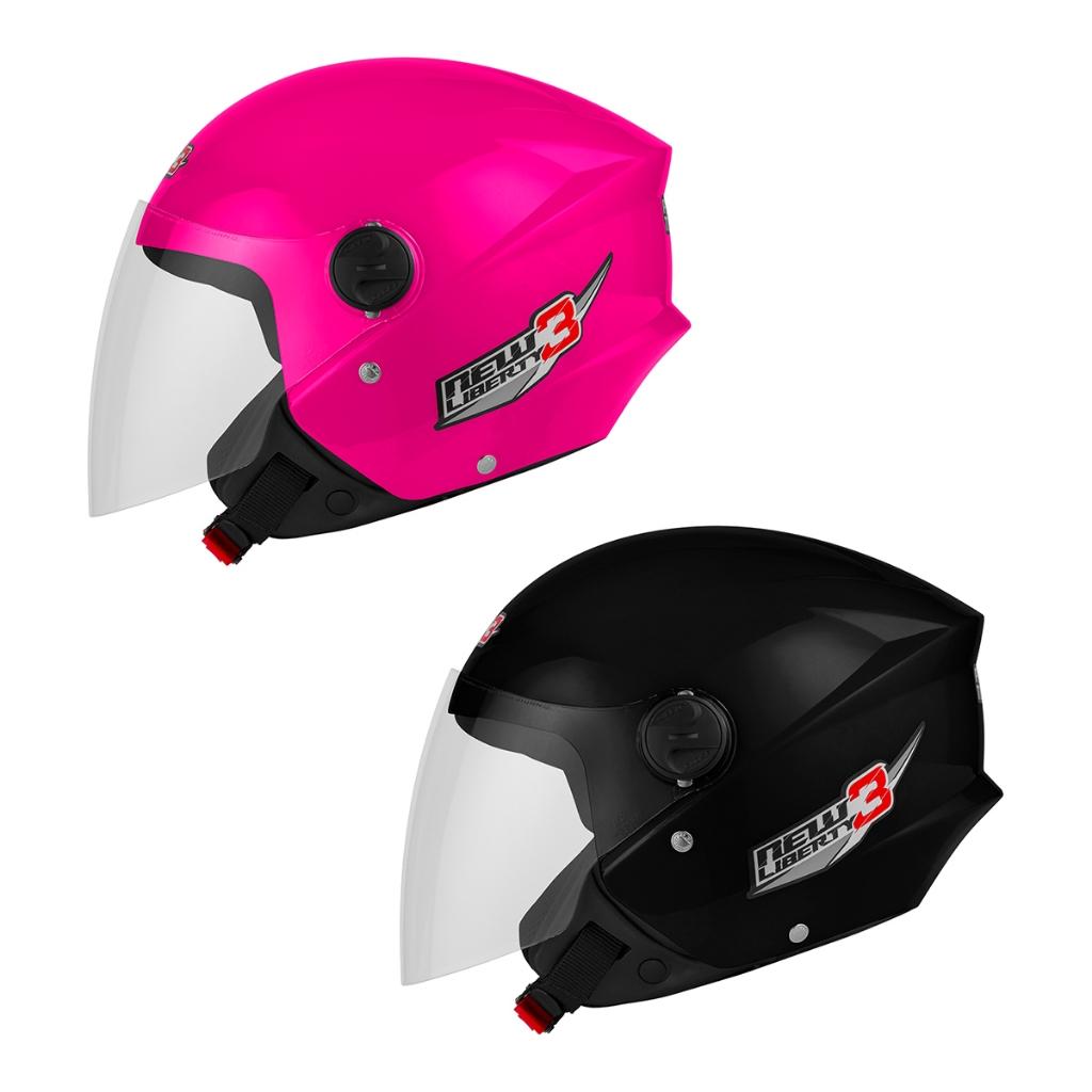 Kit Capacete De Moto Aberto Feminino E Masculino Casal New Liberty 3 PRO Tork Rosa