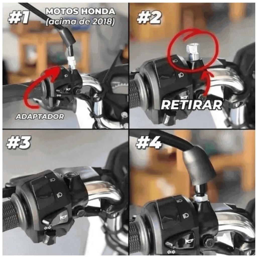 Retrovisor Gvs Moto Strada Twister Cromado Para Honda