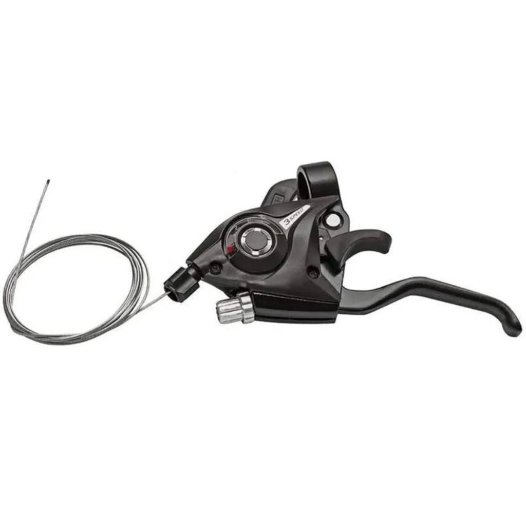 Par De Alavanca Rapid Fire Passador De Marcha Tipo Shimano 21V 3x7 Gts Alumínio Manoplas Para Guidão Preta Confortável