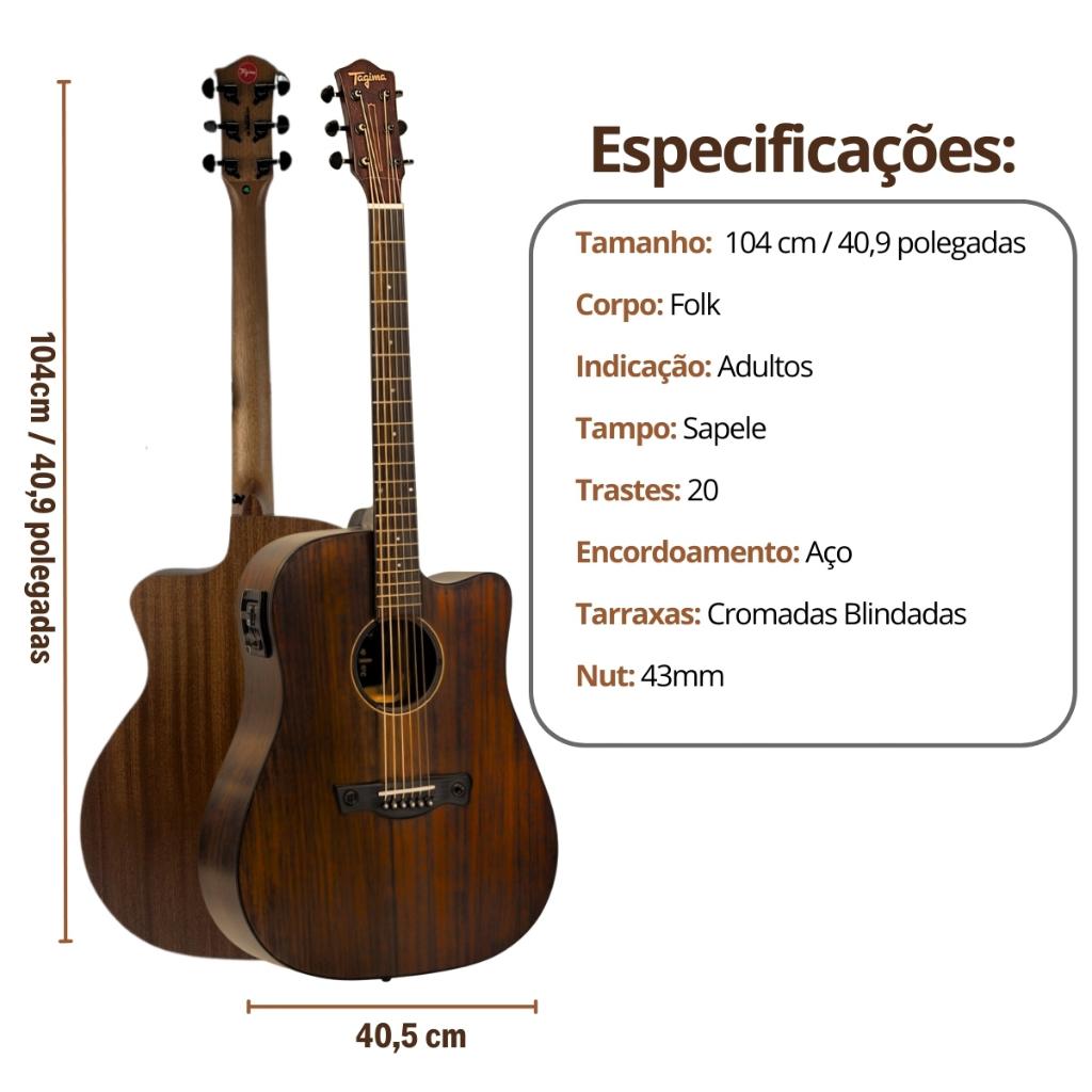 Violão Tagima Kansas Elétrico Gran Reserva Aço