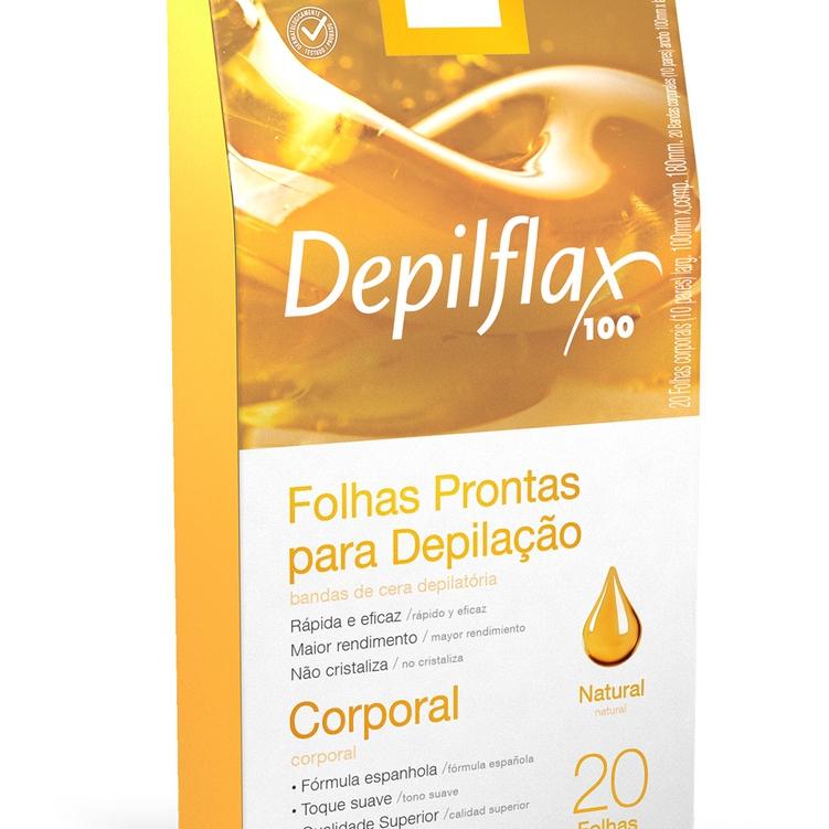Folhas Prontas Corporais C/20 Uni. Natural Depilflax