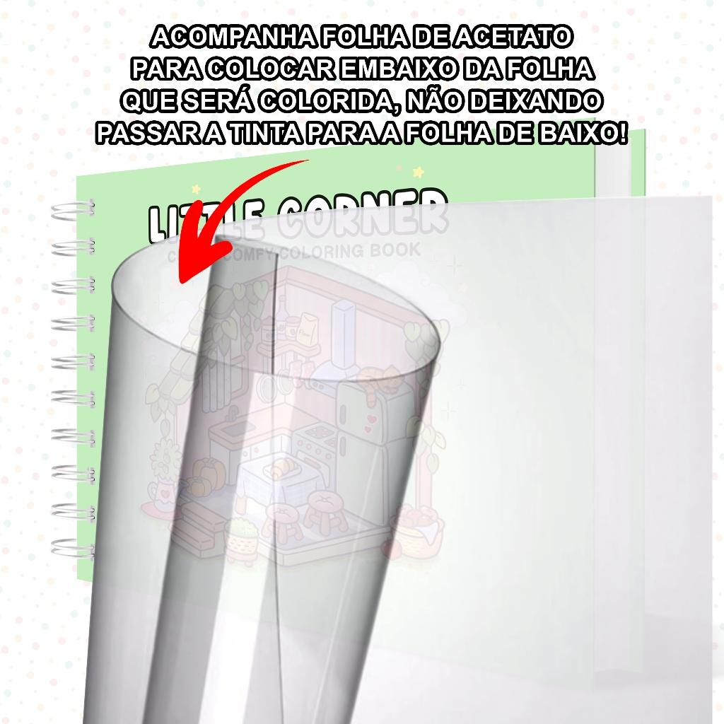 Livro Colorir Little Corner Meu Cantinho 45 Folhas 180G Capa Dura Caderno Desenho Pintura Ursinho