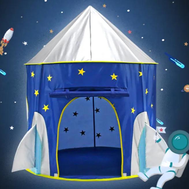Barraca Infantil Foguete C/Asas Estampa Estrelas - Tenda De Poliéster De Ultima Geração - Inmetro