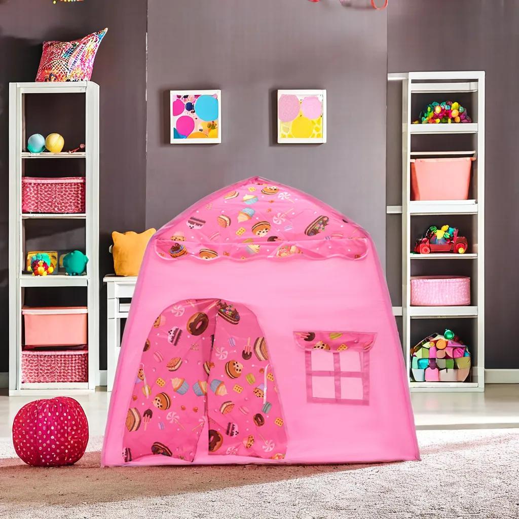 Barraca Estampa Alta Definição Mundo Dos Doces - Poliéster Luxo - Monta Fácil - 130cm Inmetro