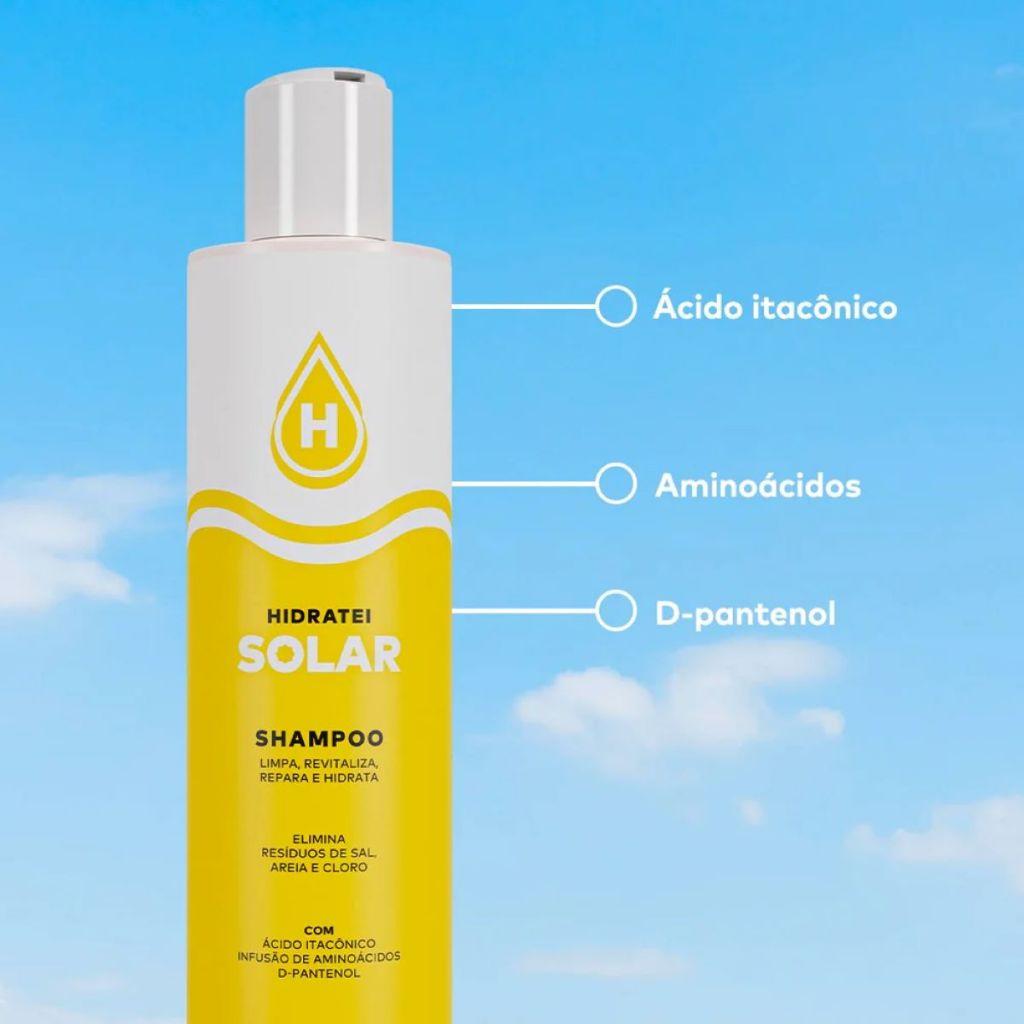Shampoo Solar Hidratei 60ml Travel Size Filtro Uv Pós Sol Cloro Sal Limpeza Suave