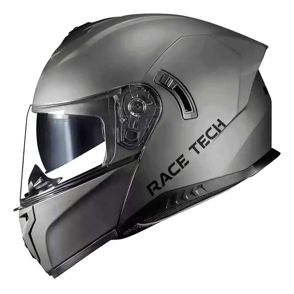 Capacete Masculino Moto Motoqueiro Articulado Robocop Cinzatitanium Fosco Signal Easy Fit Óculos Interno Lançamento