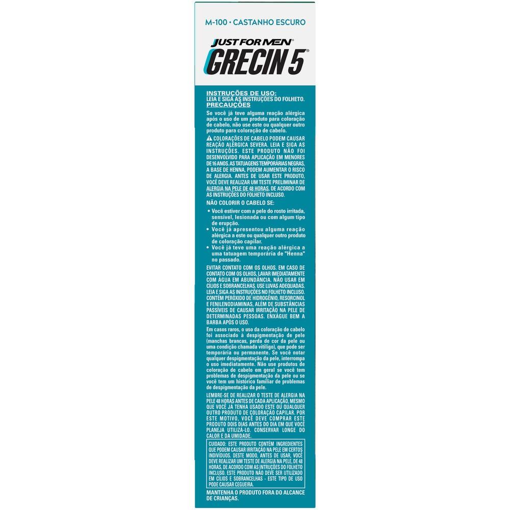 Kit 2x Unidades - Grecin 5 Color Gel Barba E Bigode Castanho Escuro M-100 28g - Cobre Os Fios Grisalhos Em 5 Minutos