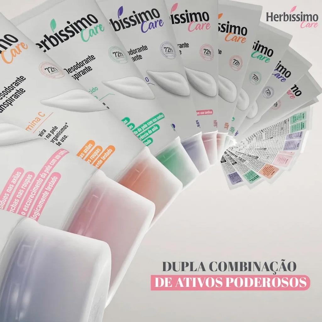 Creme Desodorante Antitranspirante Herbíssimo Care Rosa Mosqueta E Niacinamida 55g