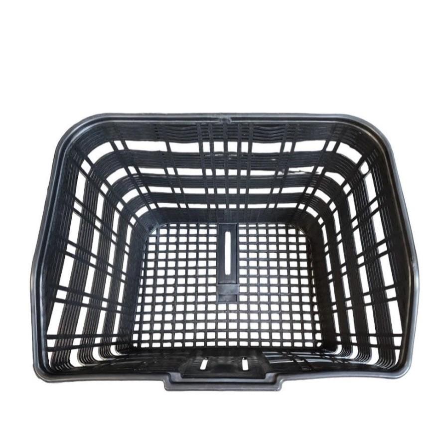 Cesta Grande C/tampa Plástico P/bike Aro 26 Nylon Preta Bike