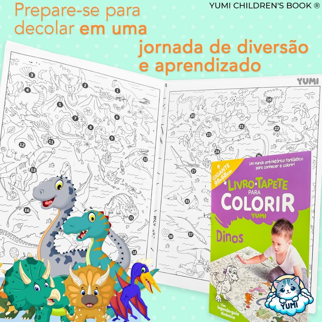 Livro-tapete Para Colorir Dinossauros Desenhos Incríveis Livro De Pintura