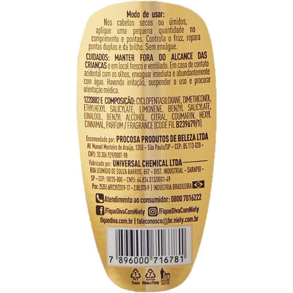 Óleo Reparador De Pontas Niely Gold Queratina 42ml