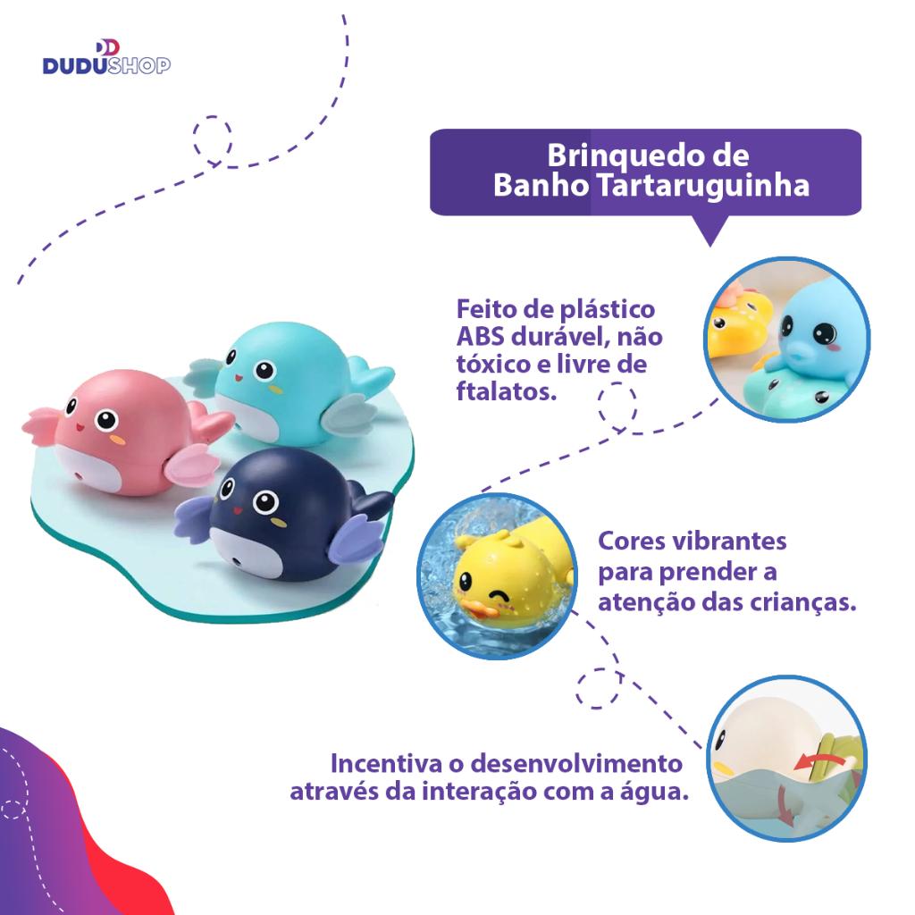 Brinquedo De Banho Tartaruguinha A Corda Que Nada Sozinha Água Banheira E Piscina Bebê