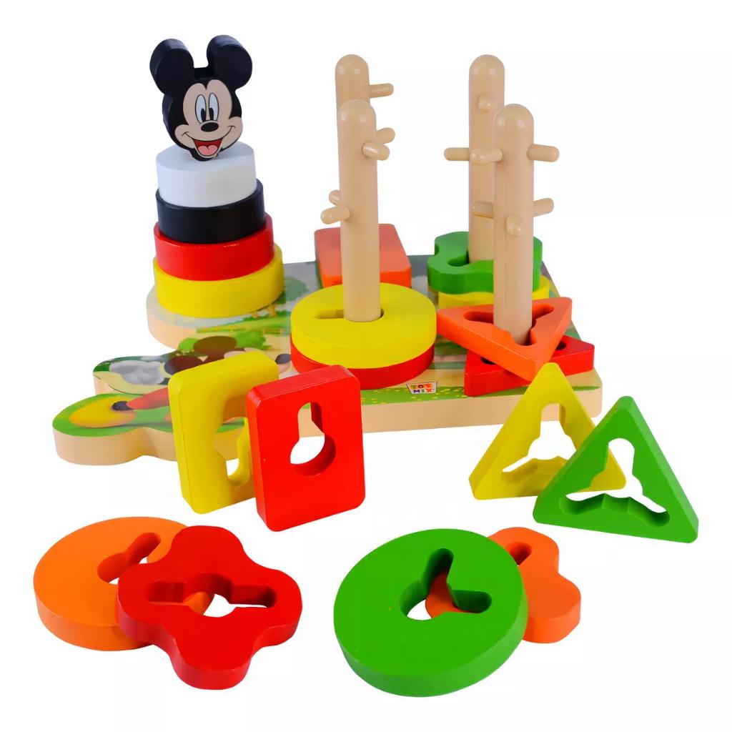 Brinquedo Pedagógico Encaixe Divertido Formas Mdf Aramado Disney Mickey Minnie Educativo Montessori