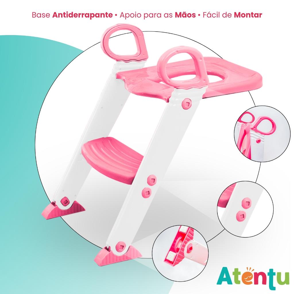 Assento Redutor Infantil Com Escada Para Vaso Sanitário