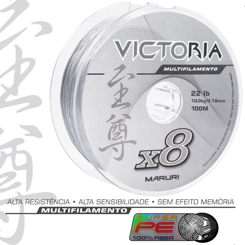 Linha De Pesca Multifilamento Victoria 8X Maruri Cinza 100m - Várias Espessuras