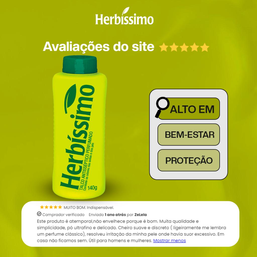 Talco Antisséptico Herbissimo Perfumado 80G