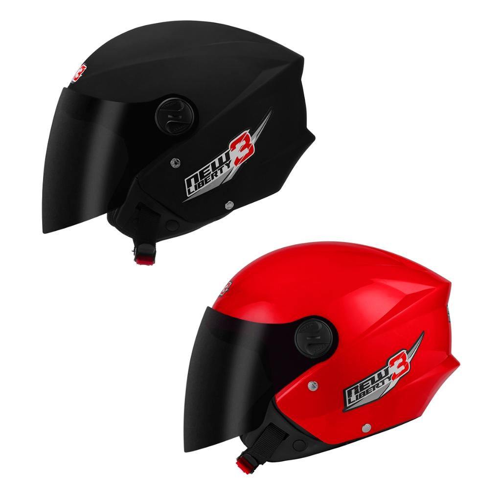 Kit Capacete Moto Aberto Masculino E Feminino PRO Tork New Liberty 3 Three Viseira Fumê Preto Fosco