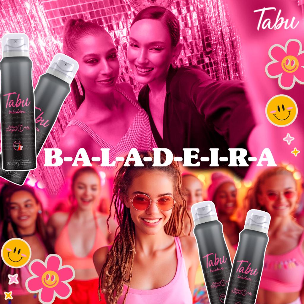 Kit Desodorante Aerosol Antitranspirante Tabu Baladeira 150ml (3 Unidades)