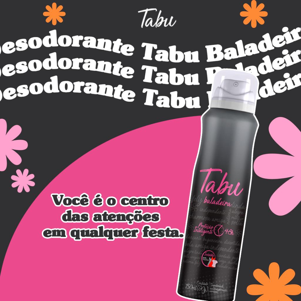 Desodorante Aerosol Antitranspirante Tabu Baladeira 150ml
