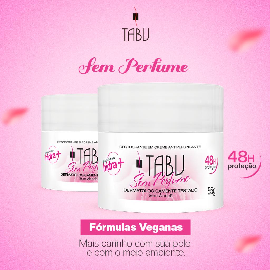 Desodorante Creme Antitranspirante Tabu Sem Perfume 55G