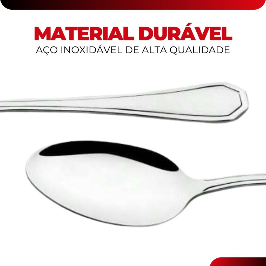 Jogo 24 Colher Sobremesa Restaurante Buffet Premium Conjunto Aço Inox Continental Original Line