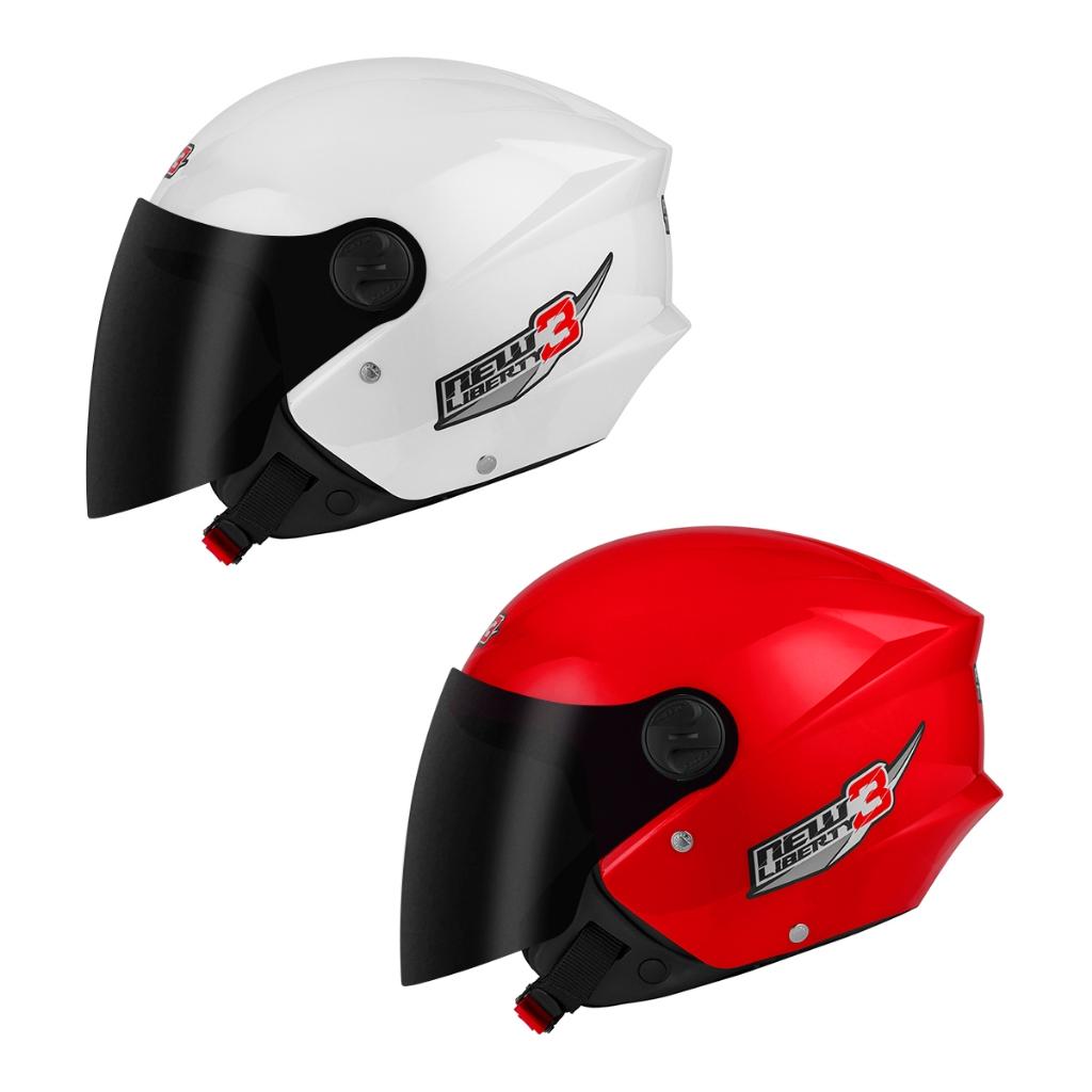 Kit Capacete Moto Aberto Masculino E Feminino PRO Tork New Liberty 3 Three Viseira Fumê Branco