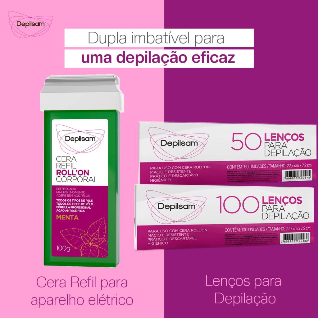 Cera Refil Roll-on Corporal Depilsam Menta 100G