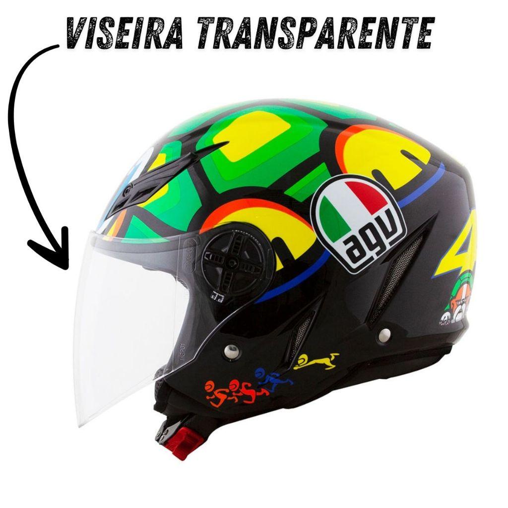 Capacete Aberto Feminino Masculino Liberty New 3 Moto Personalizado Tartaruga Viseira Fume/cristal