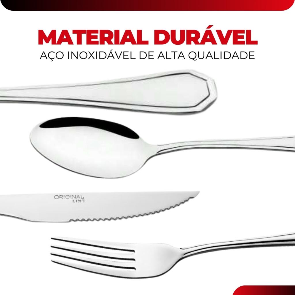 Jogo De Talhares Garfo Colher Faca Mesa 36 Peças Kit Buffet Restaurante Faqueiro Premium Aço Inox