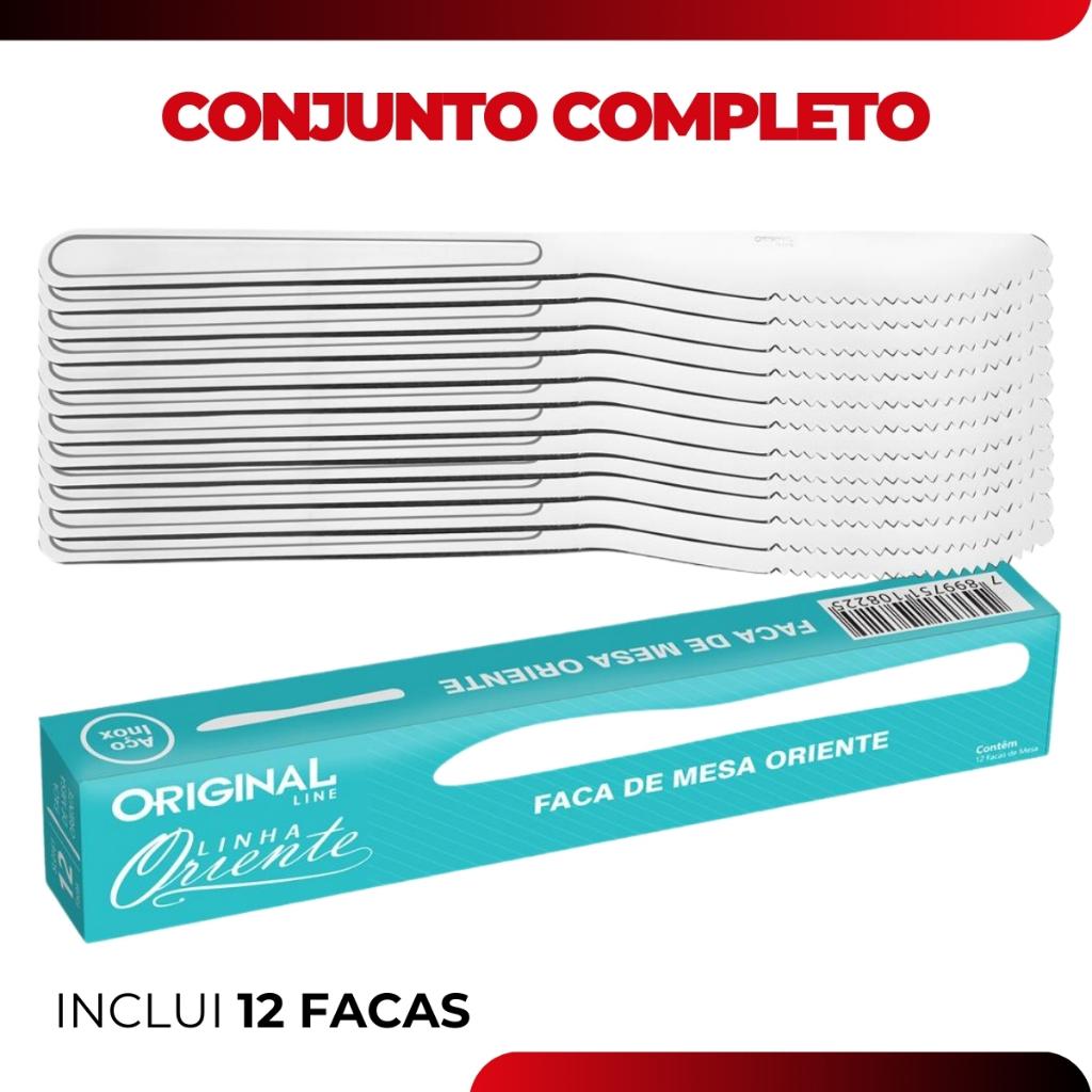 Kit Jogo 24 Facas Mesa Sopa Buffet Restaurante Lanchonete Aço Inox Linha Oriente Original Line