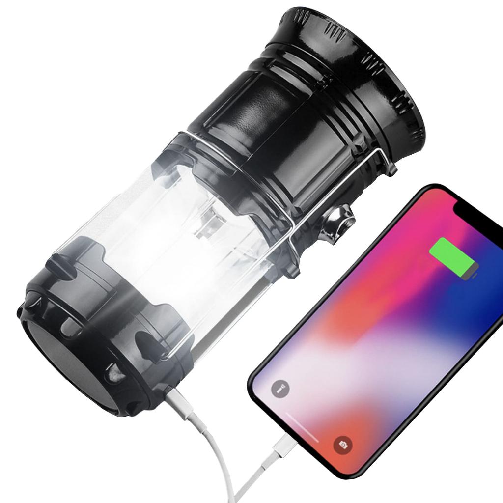 Lampião LED Lanterna Recarregável Com Luz Solar Camping Luminária Acampamento Pesca Trilhas Wct Fitness