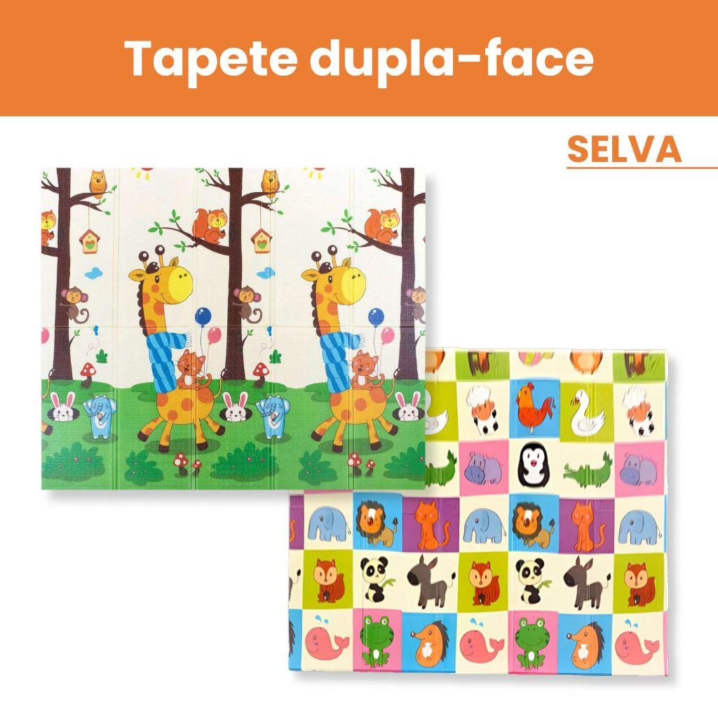 Tapete Emborrachado Dupla Face Atividade Infatil 1.80 X 1.50 Metros Reforçado Tatame Dobrável