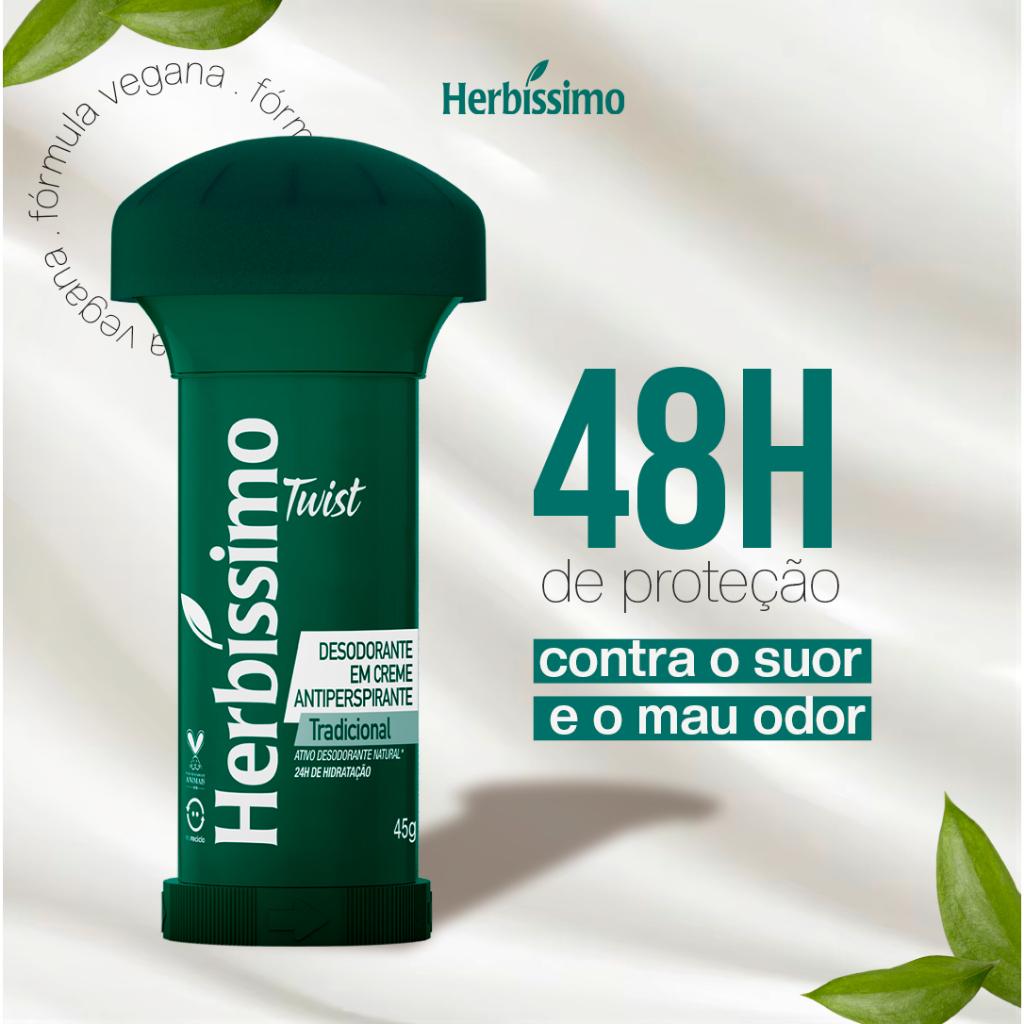 Kit Desodorante Twist Antitranspirante Tradicional Herbissimo 45G (3 Unidades)