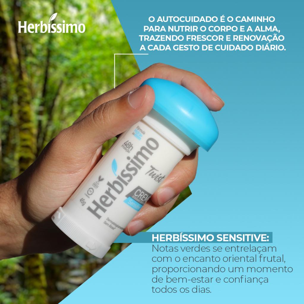 Kit Desodorante Twist Antitranspirante Sensitive Herbissimo 45G (3 Unidades)