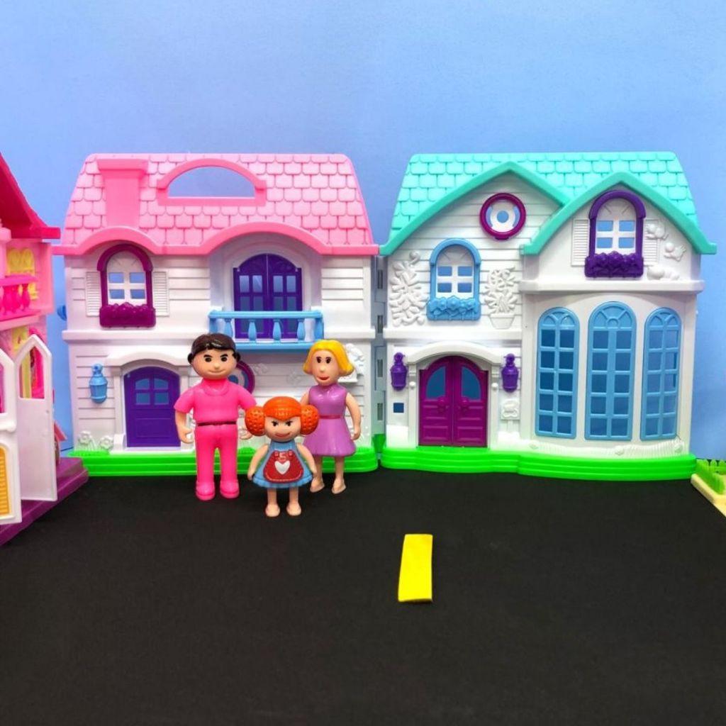 Conjunto Brinquedos Casa De Bonecas Vila Colorida Móveis Brinquedos Casinha Tipo Casa Mágica Da Gaby