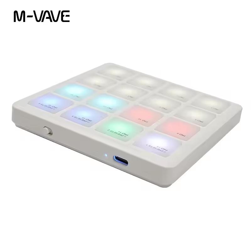 M-vave Sk-16 Smc-pad Pocket Pad Controlador Midi Portátil Sem Fio Com 16 Pads Teclado De Percussão Adequado Interface