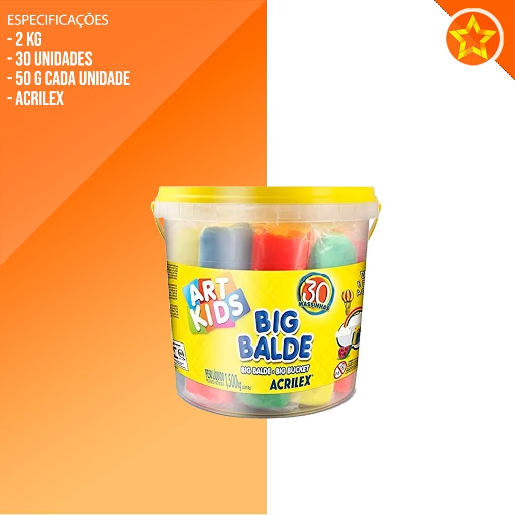 Massinha De Modelar Big Balde Com 30 Unidades Sortidas