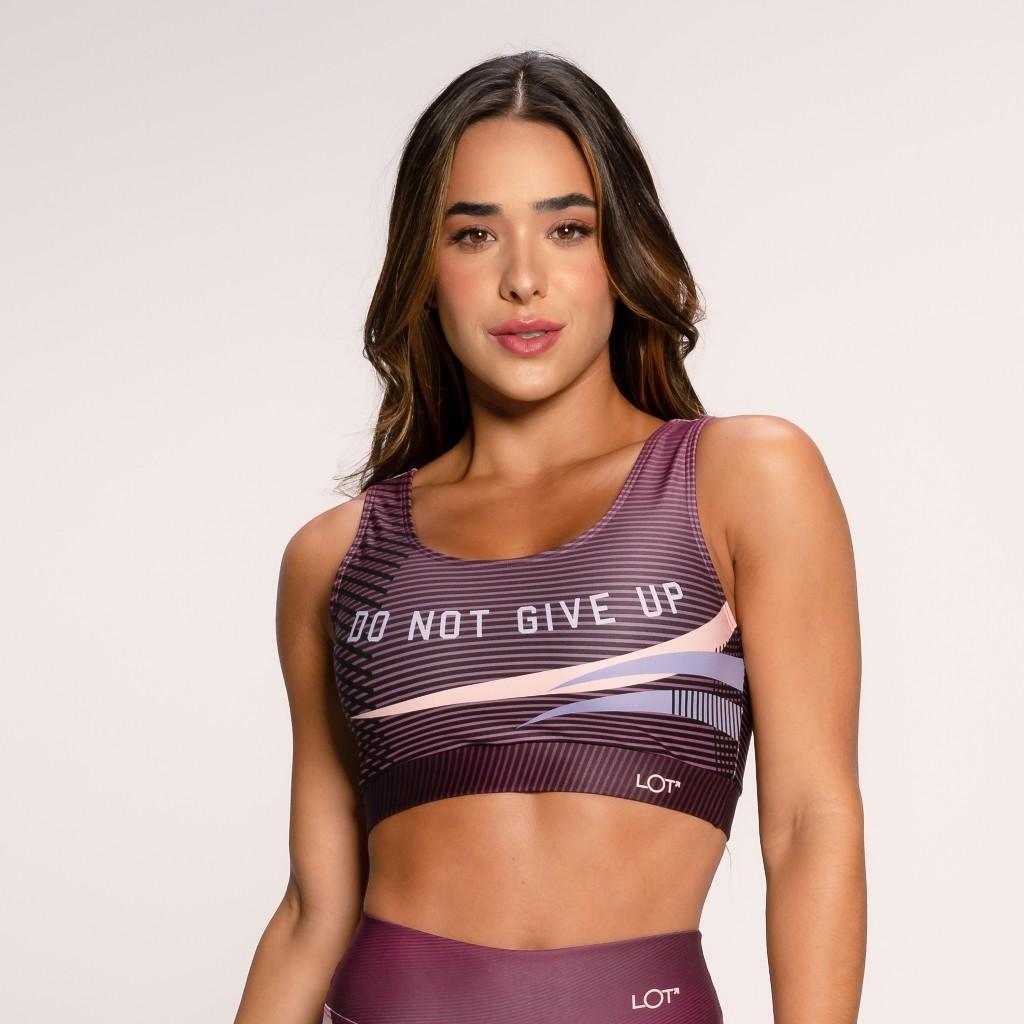 Top Fitness Suplex Estampado Básico Roxo Do Not Give Up Lot Fitness