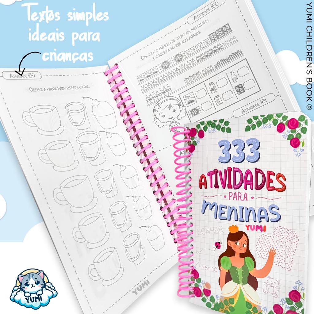 Coleção Livro Infantil 333 Desenhos Atividades Em Espiral Meninos Criança Colorir