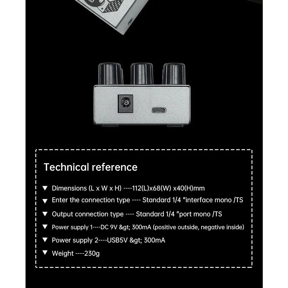 M-vave 4 Efeitos De Overdrive 4 Efeitos De Distorção Boost 3 Band Eq True Bypass Para Guitarra Elétrica Pedal De