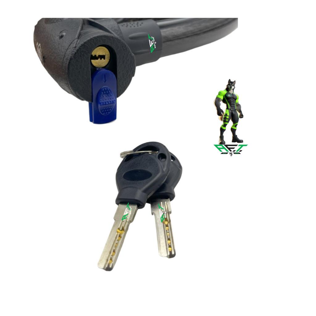 Trava Cabo De Aço Cadeado Segurança Bike Moto Com Chave Espiral Anti-roubo 24MM X 1200 Mm