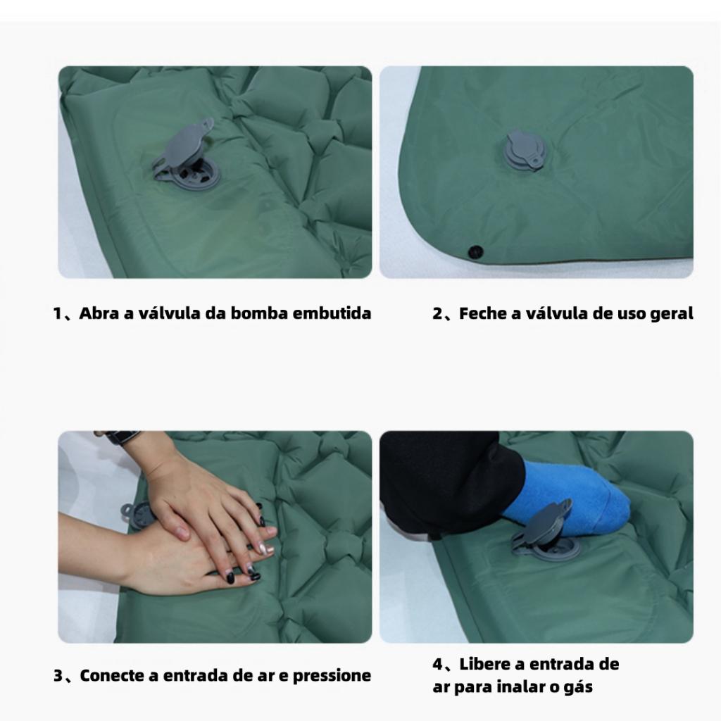 Colchão Inflável Automático De Casal Sleeping Pad Ar Externo Portátil De Acampamento 190 60 5cm Com Travesseiro