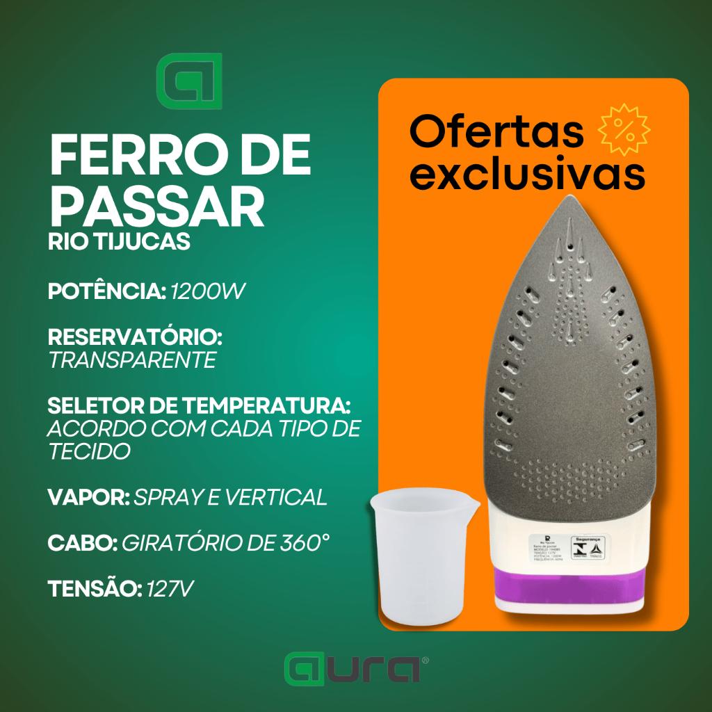Ferro De Passar Vapor Spray 1200w Com Base Antiaderente 127V
