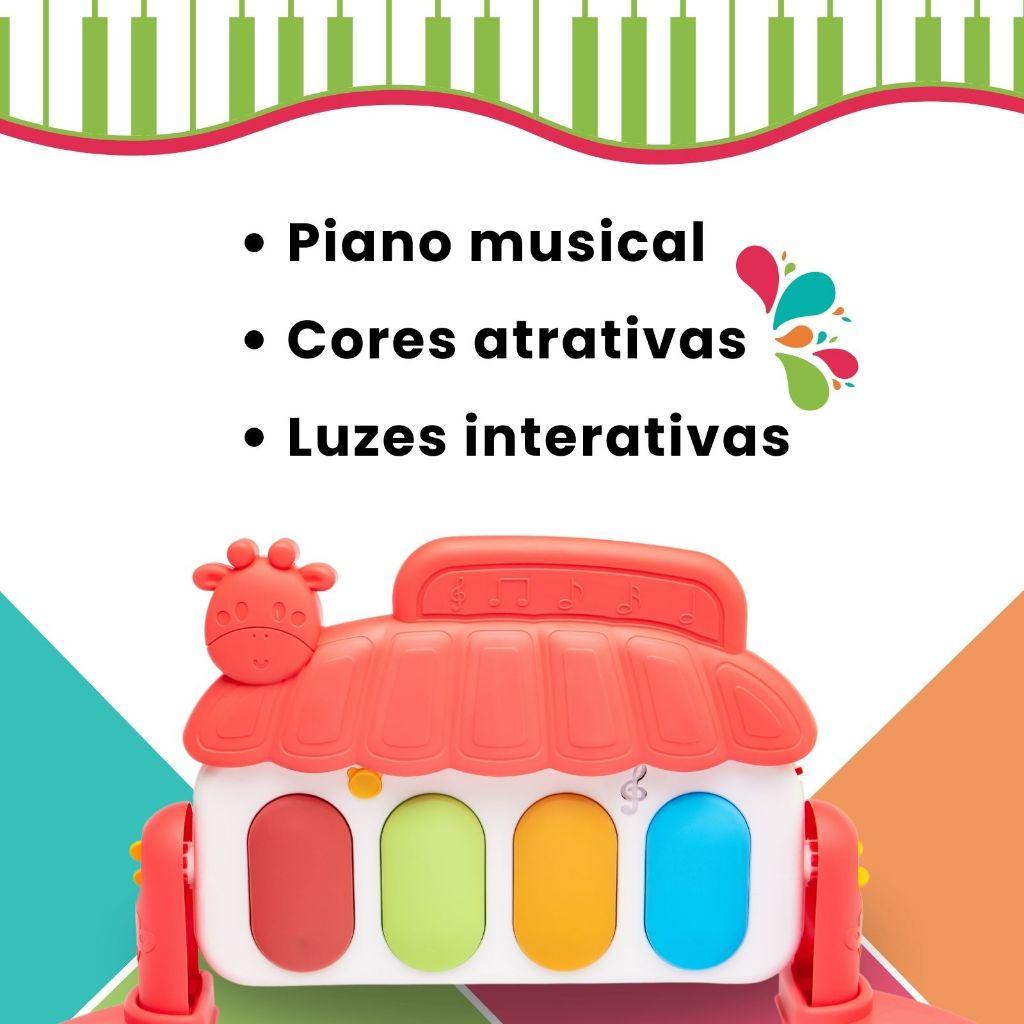 Tapete De Atividades Musical Com Piano Interativo Ginásio Com Som E Luzes