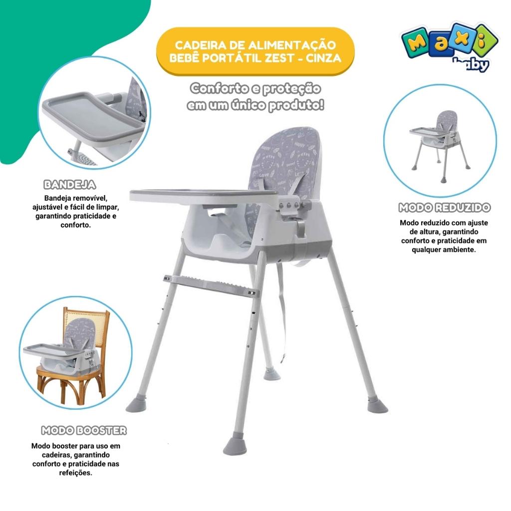 Cadeira Alimentacao Bebe Portatil Zest Compacta Dobravel Segura Refeicao Viagem Maxi Baby