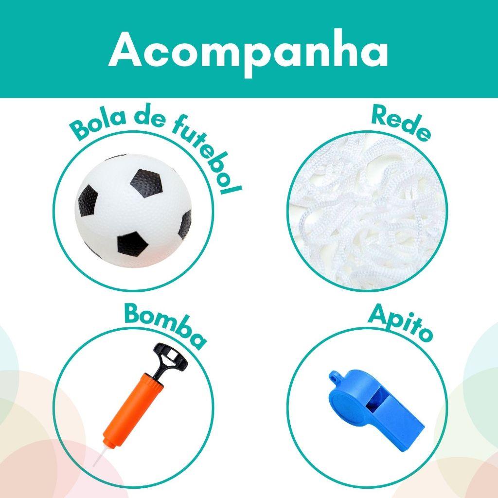 Trave Futebol Infantil Kit Golzinho Rede Mini Gol Brinquedo Bola E Bomba