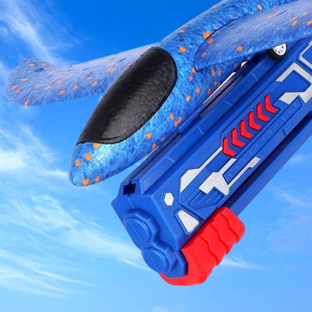 Pistola Lança Avião Brinquedo Infantil Planador Tiro Ao Alvo Divertido