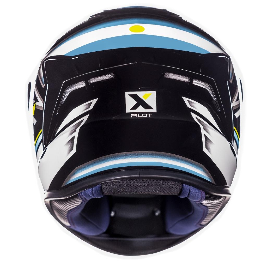 Capacete Moto Esportivo Asx Draken Pilot Preto Azul Brilho